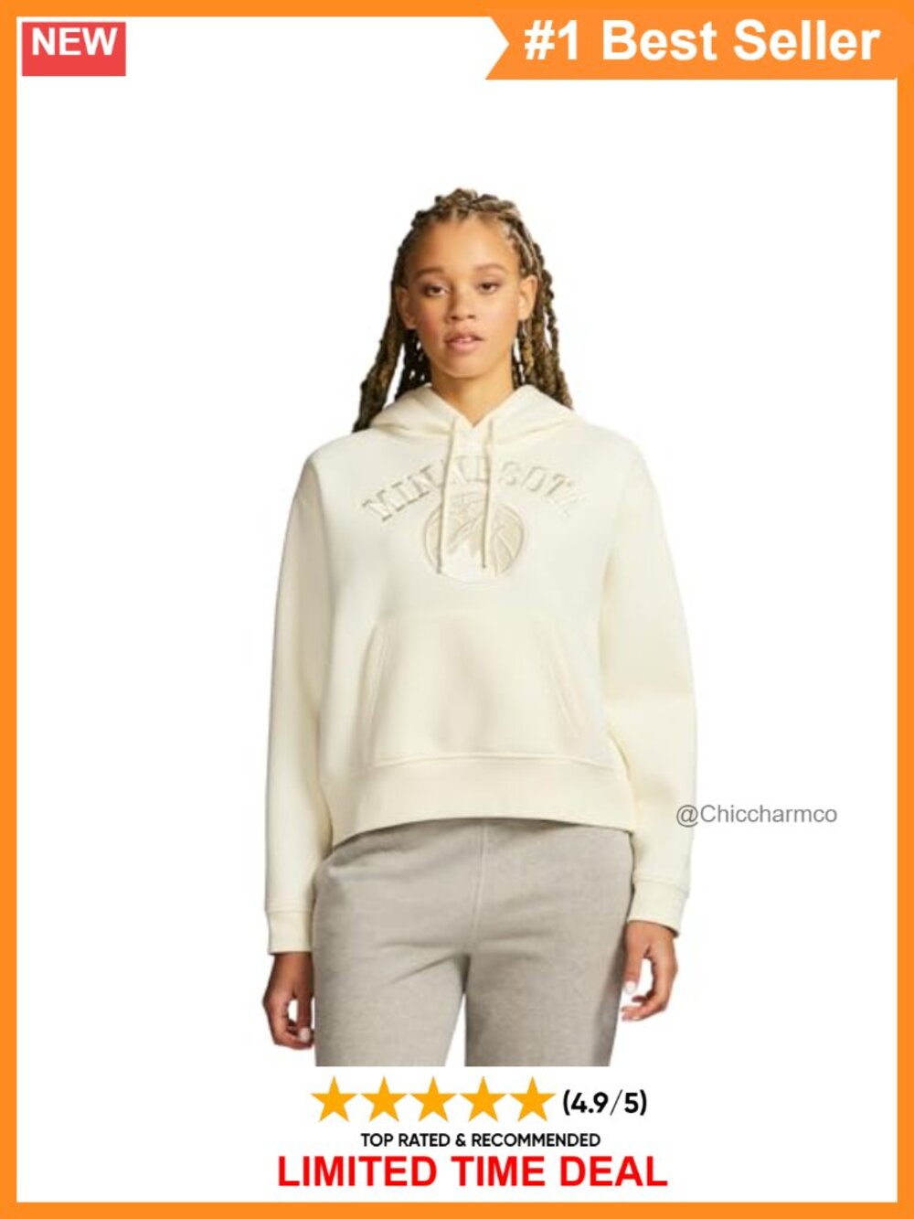 NBA Cropped Fleece Hoodie 3D Embroidered Logo Kanga Pocket